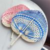Bamboo Rattan Fan Natural Hand Fan Art Craft Straw Woven Fans  Bedroom