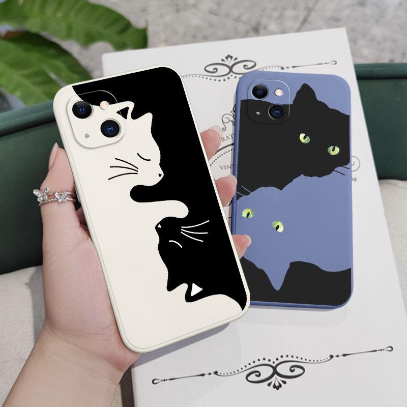 Чехол для телефона «Обнимающийся котенок» для iPhone 16 15 14 13 12 11 Pro Max Mini X XR XS MAX Plus