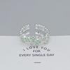White Delicate Smudging Gray-Green Retro Enamel Butterfly Personalized Opening Ring Female Flower Advanced Sense Super Fairy Ring