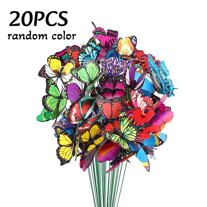 11-11pc Simulation Butterfly Decor Stakes Home Party Garden Patio Decor Colorful Multi-purpose Butterfly Yard Plant Decor