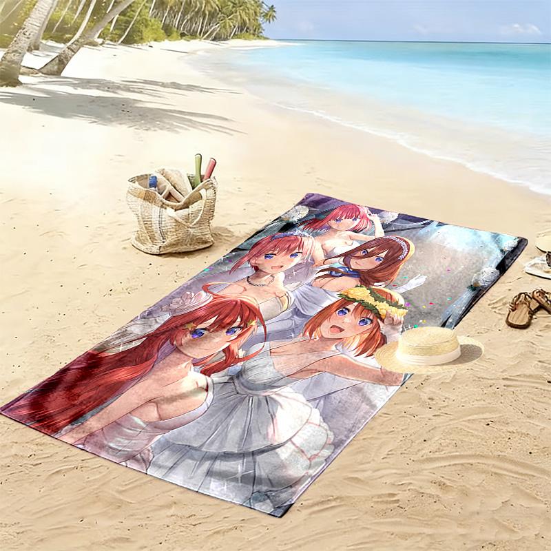 The Quintessential Quintuplets 2D Flat Print Beach Towel, Large Soft Quick Dry Towel for Beach Camping SwimmingDSTJ0925244