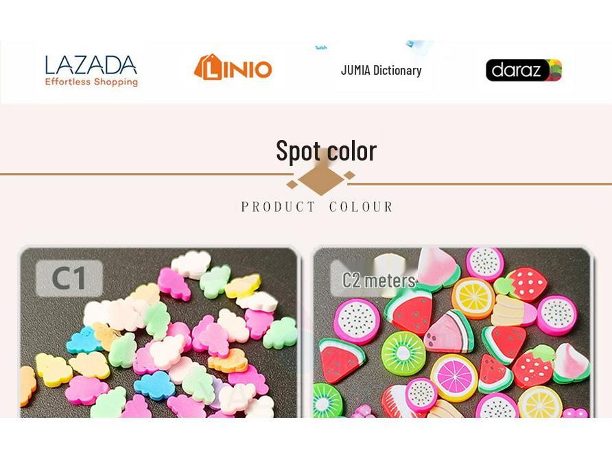 Yaleduo DIY Фруктовые полимерные слайсы для слайма, поделок и декора для нейл-арта