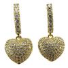 [P7383] - Golden White 'Love' Designer Earrings - 23x10 Mm