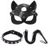 Эротическая фетиш-маска на голову кнут БДСМ бондаж из искусственной кожи кошка маска на Хэллоуин ролевые игры секс-игрушки для женщин и мужчин косплей