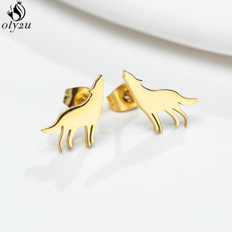 Cute Stainless Steel Heart Dog Earring for Women Cartoon Animal Ear Jewelry Girls Student Lovely Pup Earrings Gifts Accessories