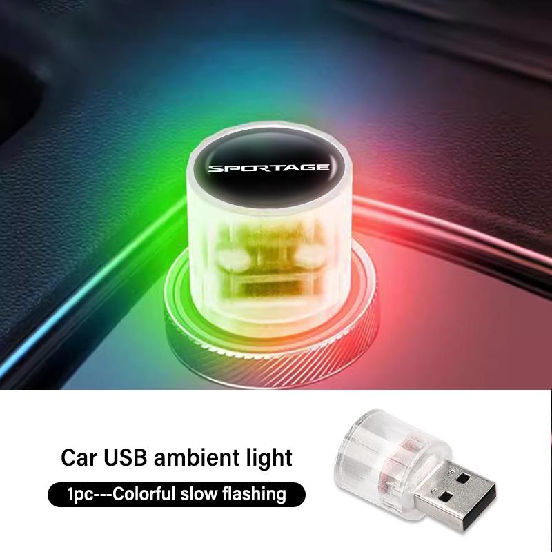 AZKSYT1 Mini USB LED Car Light Auto Interior Atmosphere Light Auto Colorful Lamp For KIA K1 Cerato Soul Venga Forte Spectra Sedona Niro