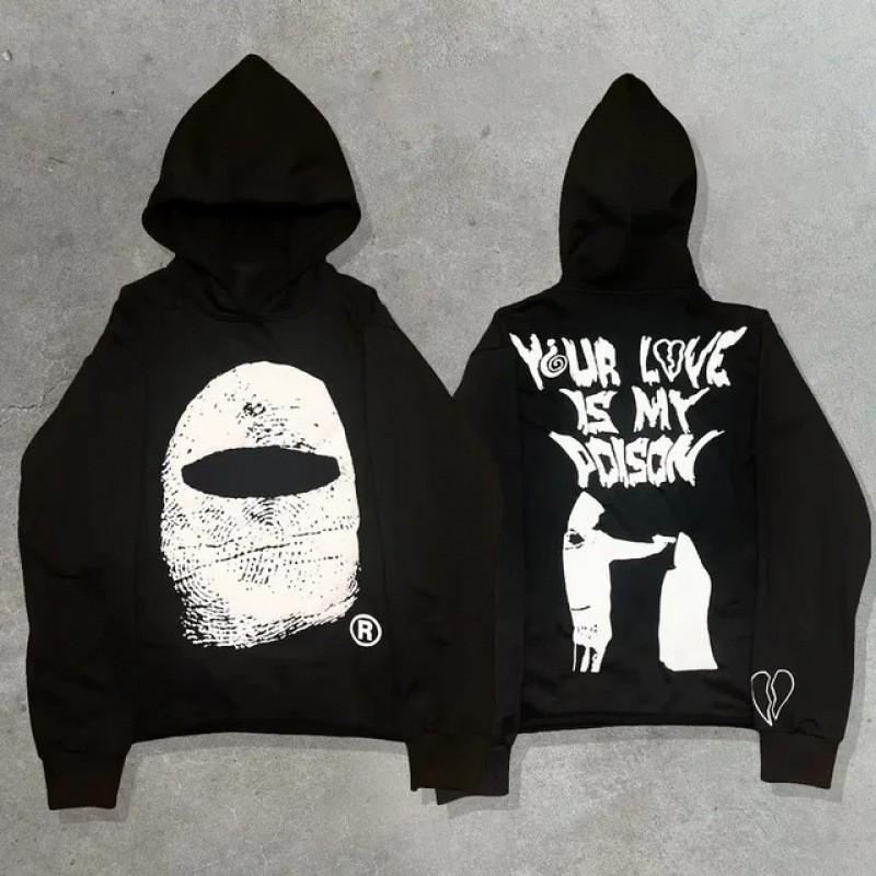2026 Streetwear Skull Hoodie Unisex Loose Fit Long Sleeve Digital Print Casual Sweatshirt Teens Adults