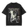 Washed T-shirt Horror Silent Hill Paradise Night Hip-hop T-shirt Street Street Short-sleeved Printed Top Men