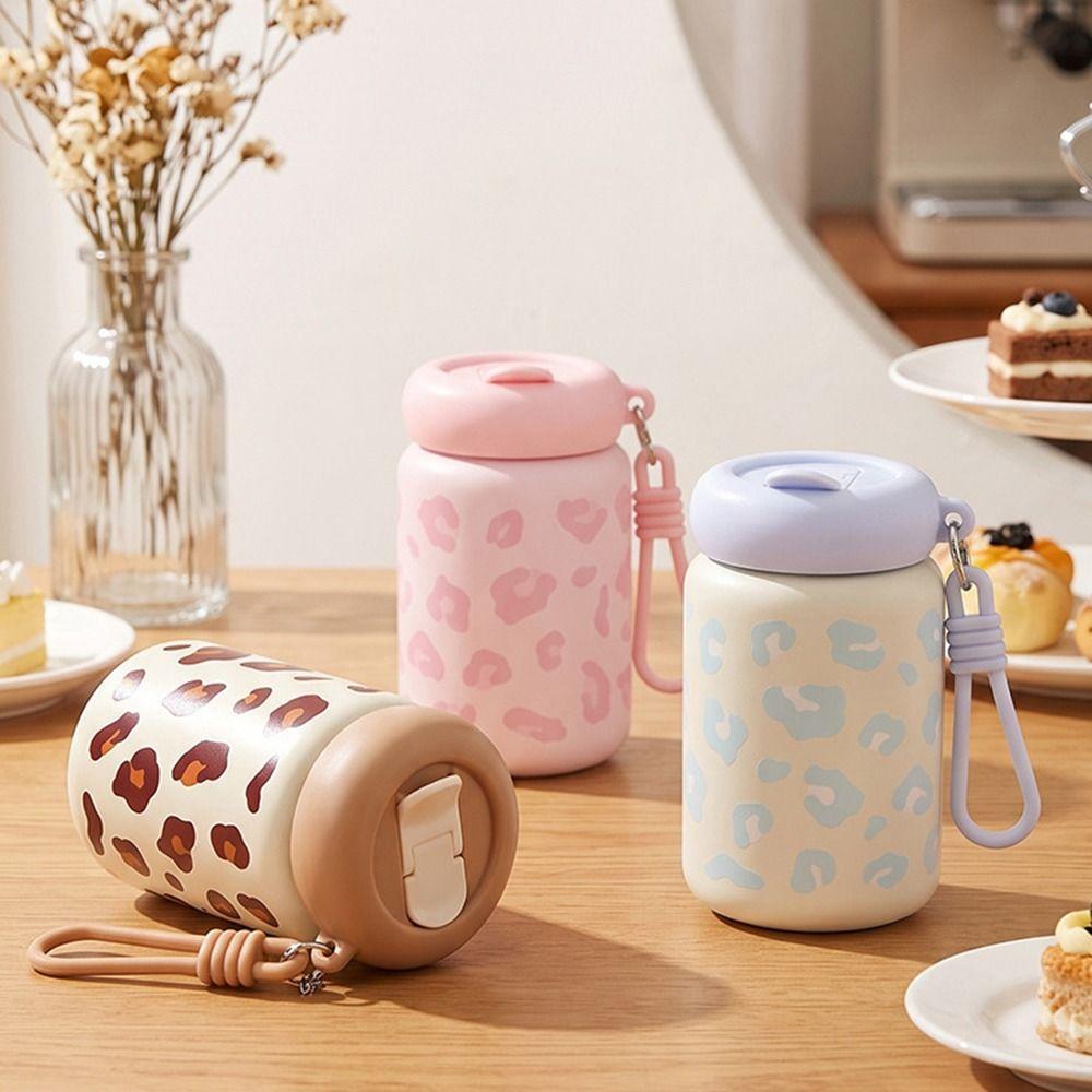 Mini Straw Thermos Cup 360ml Drinking Water Cup Insulated Water Bottle Kitchen Supplies