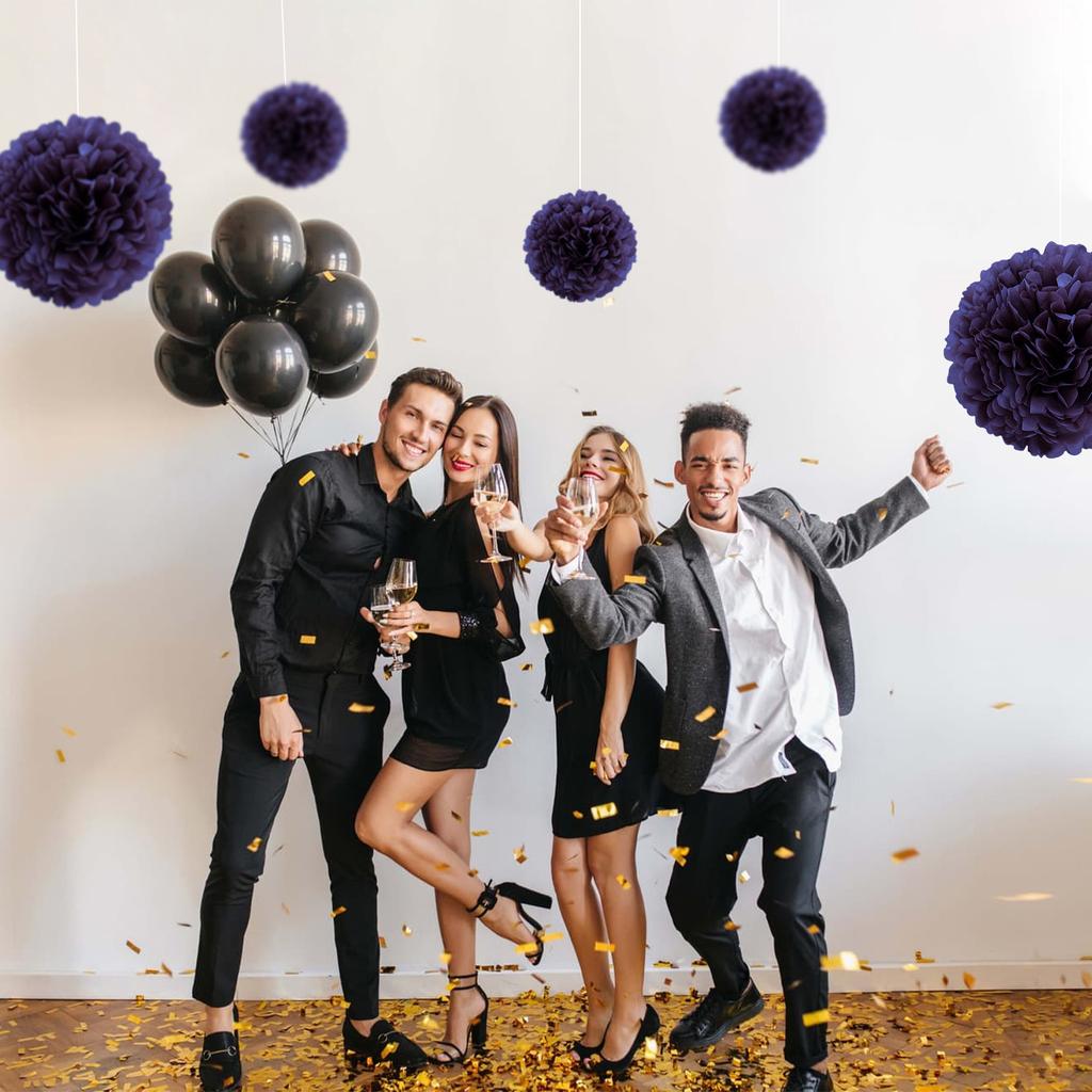 7,8-дюймовый фиолетовый бумажный помпон для вечеринки по случаю дня рождения, бумажные подвески в виде цветочных шаров