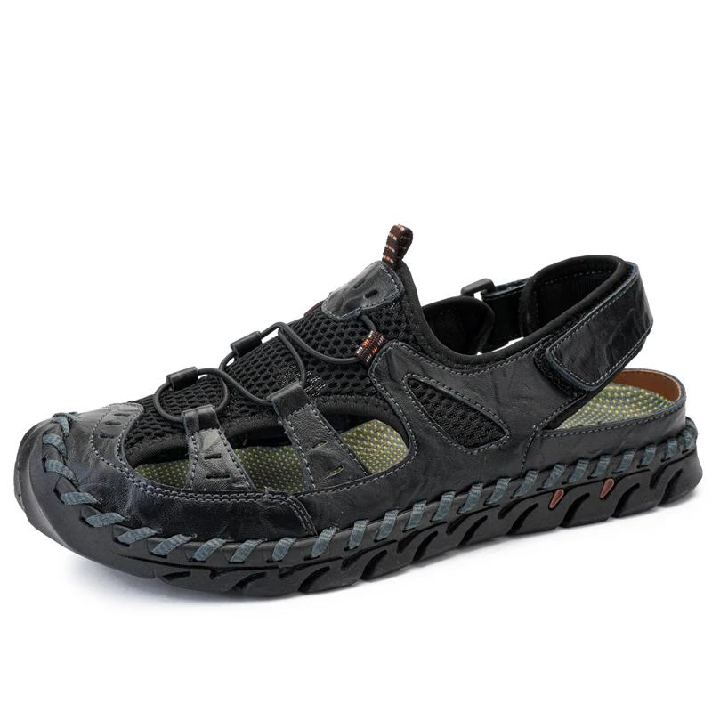 EAEOVCNIVintage Style Mens Sandals Classic Roman Mesh Shoes Comfortable Casual Summer Shoes Outdoor Beach Sandals Male Wading Aq