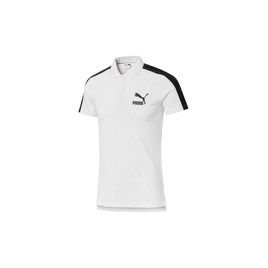Puma Iconic T7 Panelled Short Sleeve Polo Men Tops White 530015-02