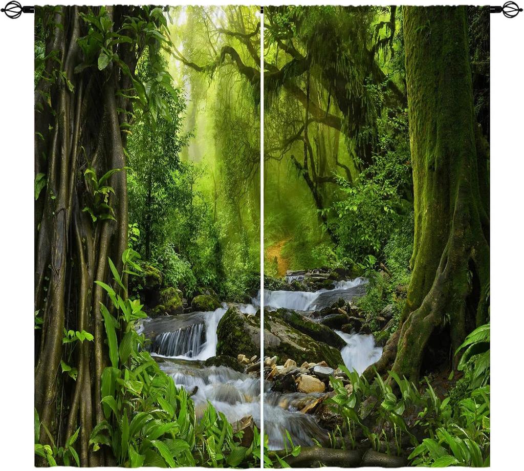 Кулиска Детский Животный Джунгли Сафари Дикая природа Слон Жираф Лев Принт Узор Приватность Ткань Оконные Шторы Для Спальни Мальчика