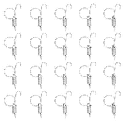 20Pcs Silver Spring Lock Hook Stainless Steel Door Securing Component Wire Enclosure Door
