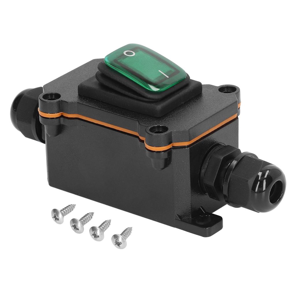 4 Pin 2 Position Inline Cord Switch with Rocker Button IP65 Waterproof On Off Outdoor Toggle Switch