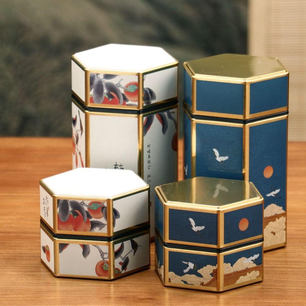 Container Tea Set Accessories Hexagonal Empty Tea Organizer Tea Pot Tea Storage Tank Tea Box