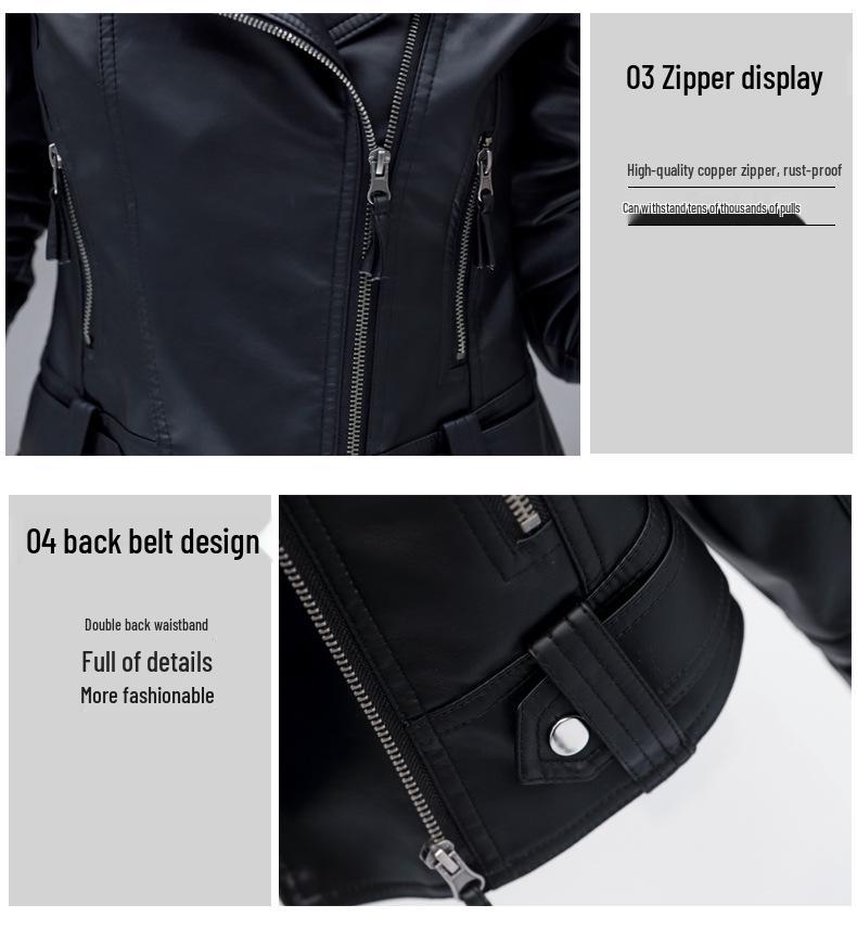 Женская приталенная мотокуртка из искусственной кожи 2025 - Весенне-осеннее трендовое короткое пальто больших размеров, в европейском и американском стиле