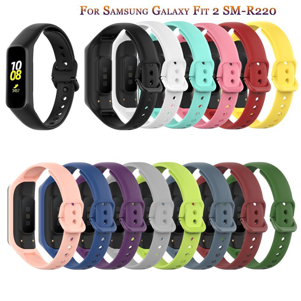 Мягкие силиконовые спортивные ремешки для Samsung Galaxy Fit 2 SM-R220 Замена браслета Ремешок для часов для Samsung Galaxy Fit2 Correa