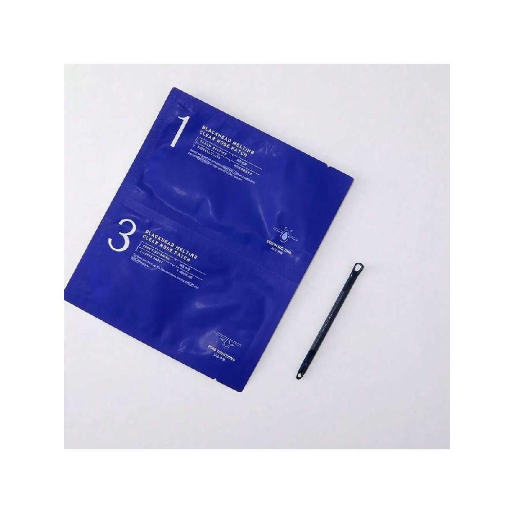 Mediheal Патч для очищения носа от черных точек (4 шт.), 3-шаговые плавящие и успокаивающие салфетки для пор, инструмент для удаления черных точек в комплекте