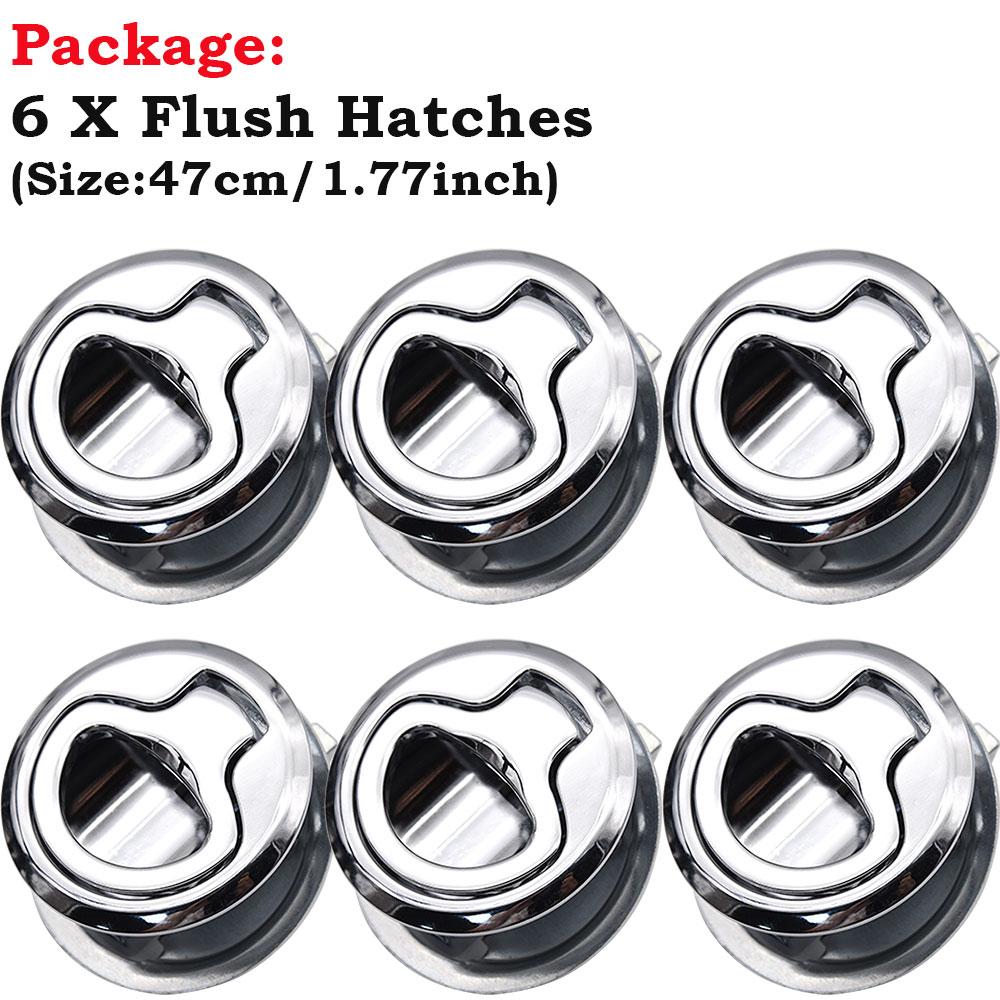 2/4/6/10PCS Plastic Marine Boat Round Deck Lock Flush Pull Slam Latches Lift Ring Handle RV Boat Yacht Hatch Door Lock