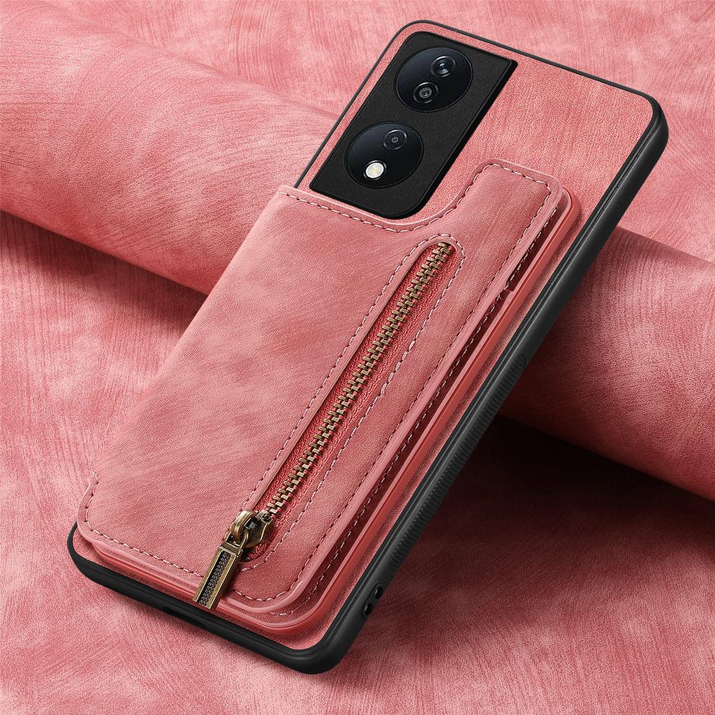 D15 Для Honor X7b 4G/90 Смарт-чехол с держателем для карт Ретро Кожа+ТПУ Чехол на телефон на молнии
