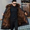 Пальто из искусственного меха, свободное пальто, толстое теплое мужское плюшевое пальто, внутренняя подкладка из лисьего волоса, съемный воротник, длинные меховые парки, меховая куртка