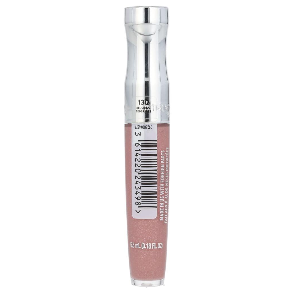Rimmel London Блеск для губ Stay Glossy, 130 Blushing Belgrave, 0,18 жидких унций (5,5 мл)