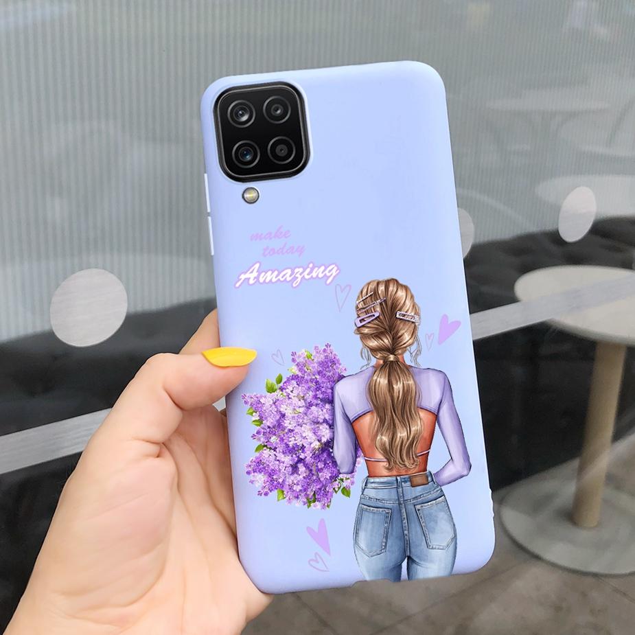 For Samsung Galaxy A12 Case M12 F12 Cue Candy Painted Cover Soft Silicone Phone Case For Samsung A12 M 12 GalaxyA12 Coque Bumper