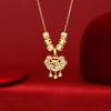 Fu Character Ping An Lock Necklace for Women's Pendant for Good Luyi Classical Hollow Design Collarbone Chain