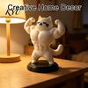 Trendy Room Decor 3D Printed Muscle Cat Figurine, Funny Strong Animal Desk Ornament for Muscular Figurine Home Office, Creative Sculpture with