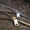 Choker Zipper Necklace Titanium Steel Clavicle Necklace Pull-able Zipper Sweater Chain  Unisex