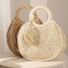 Summer Women Round Straw Bags Rattan Shoulder Bag Handmade Woven Beach Female Large Capacity Handbags Tassel Design Totes Purse