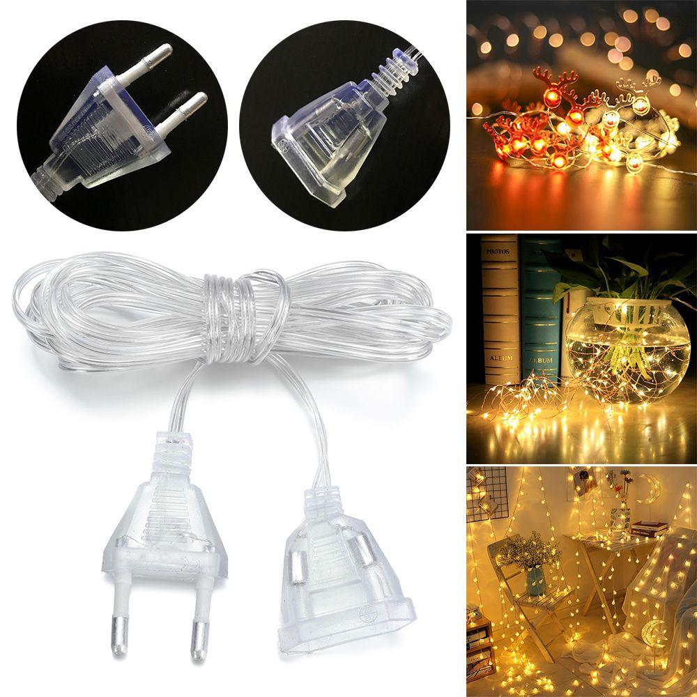 Lantern Line Transparent 3m With Switch Extension Cord 220V Cable Light String Extension Cord