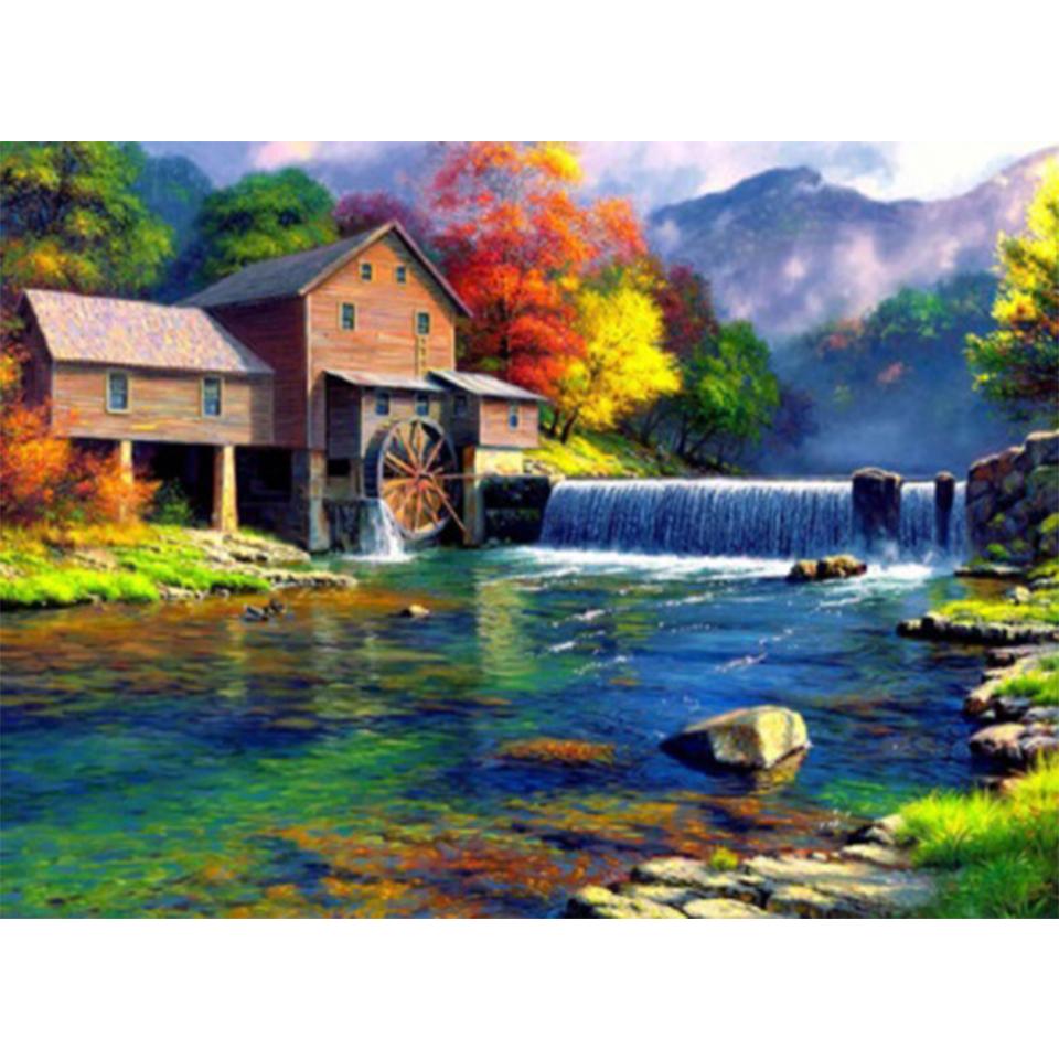 5D DIY алмазная живопись пейзаж горный хрусталь художественная картина полная алмазная вышивка мозаика домашний декор пейзаж комплект для вышивки крестом