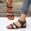 Summer Women's Square Toe Heeled Sandals New Fashion Ankle Strap Casual Sandals for Women Outdoor Ladies Beach Shoes Plus Size