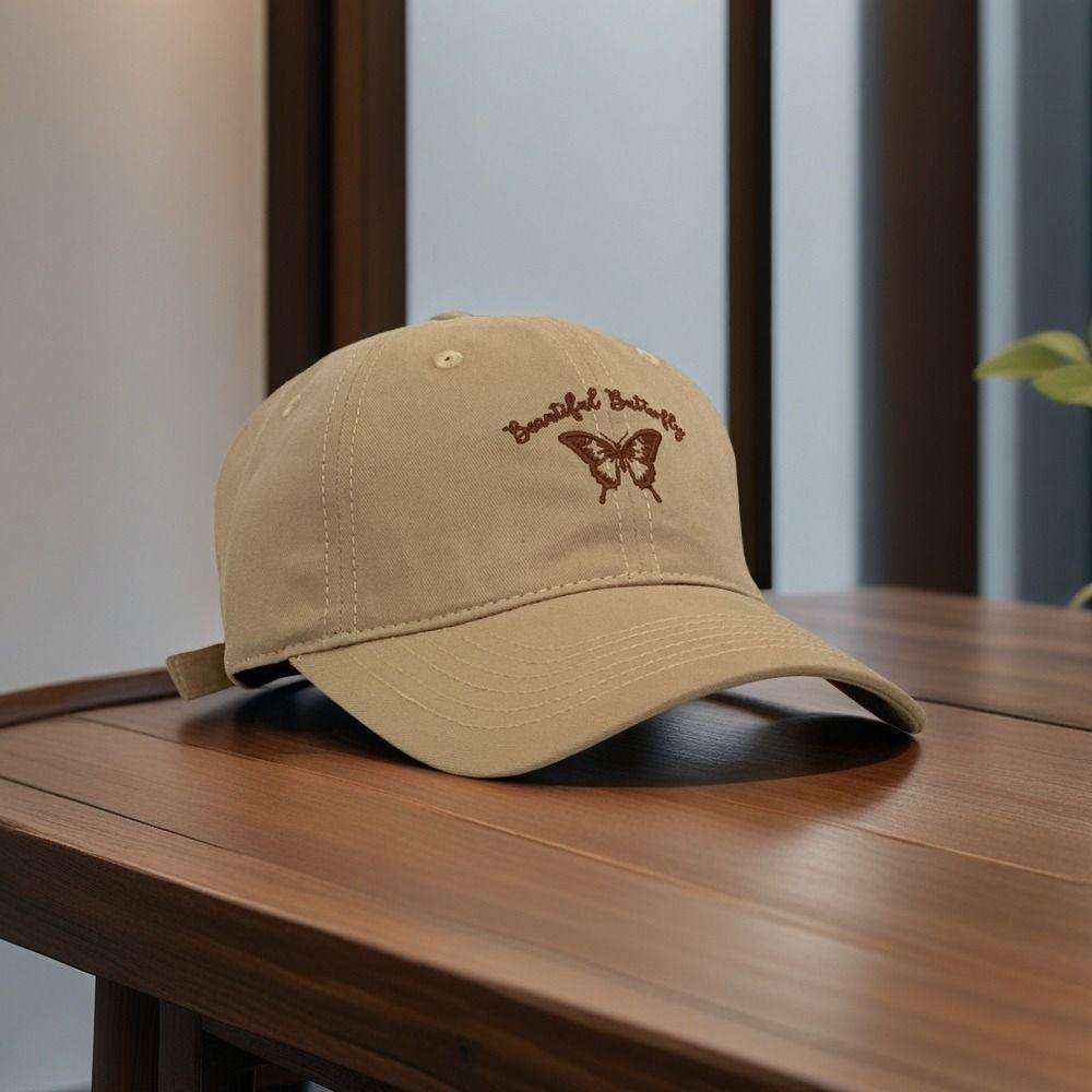 Cotton Butterfly Embroidered Hat Korean Style Women Peaked Cap Casual Y2k Baseball Hat  Women