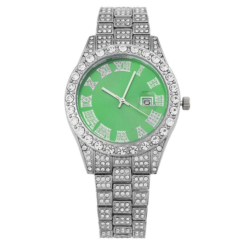 Новые бриллиантовые часы с римским календарем и полным бриллиантовым ремешком для женщин, женские часы, женские часы