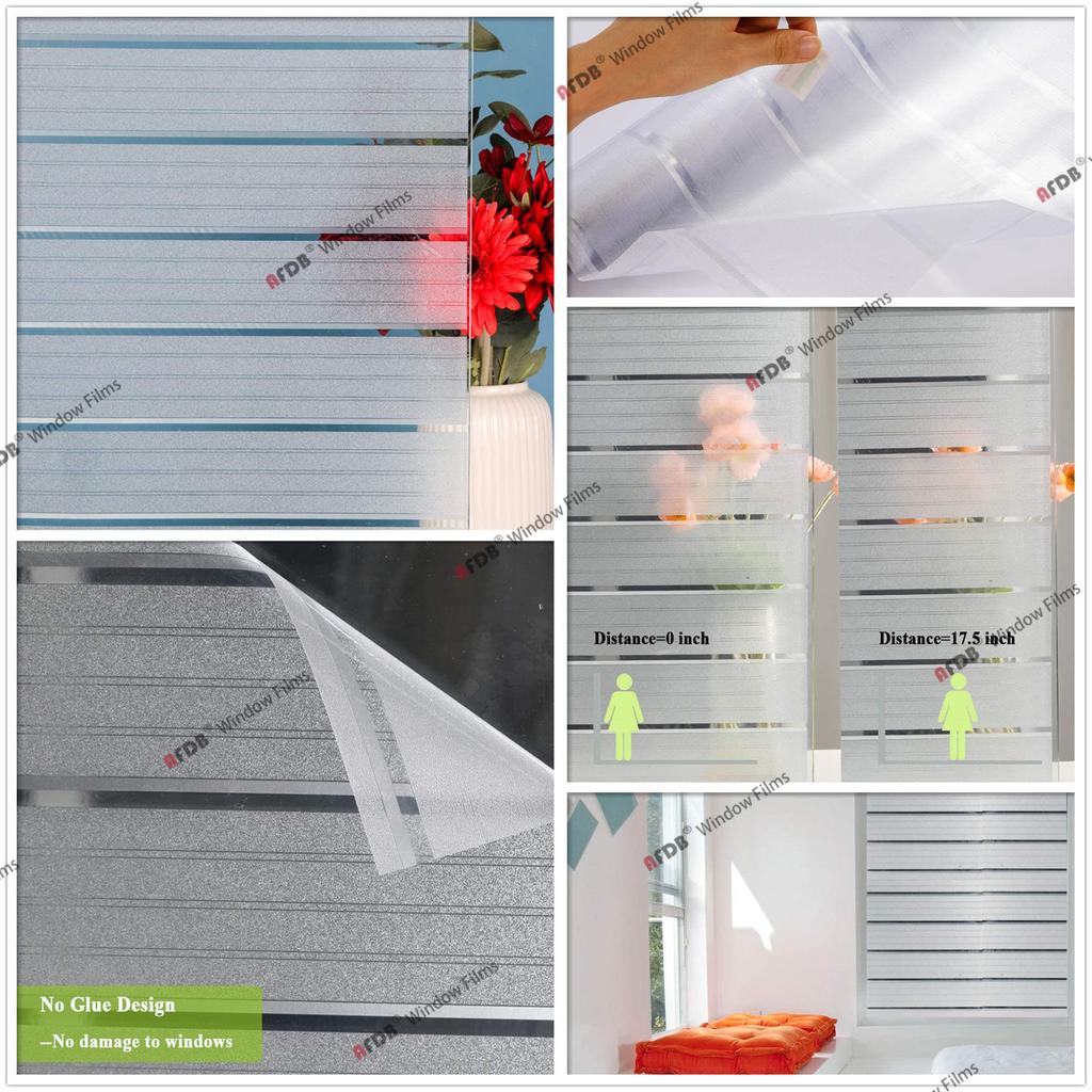 Матовая полосатая оконная пленка для офиса, декоративные самоклеящиеся наклейки на стекло, ширина 65/75/85/90 на 200 см