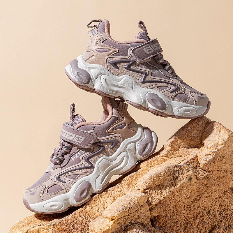 Kids Sneakers Boys Girls Chunky Shoes Synthetic Leather Hook Loop Casual Sports Shoes Lightweight Comfortable School Walking Shoes Spring Autumn