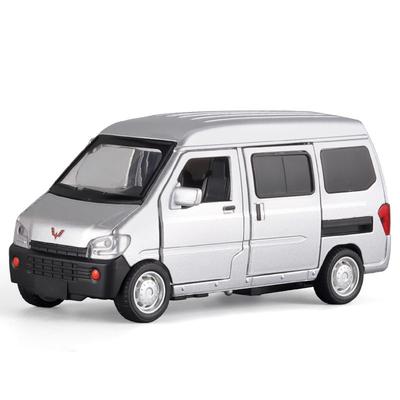 Масштаб 1/32 Минивэн Wuling Rongguang MPV Сплав Автомобиль Литая Металлическая Модель Звук и Свет Игрушечная Машинка с Откатом Украшения Центральной Консоли Детские Игрушки