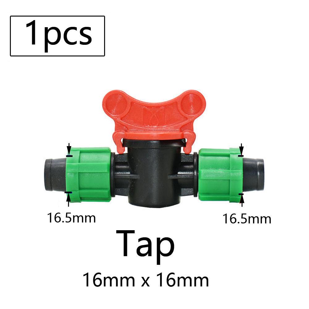 16mm Micro Irrigation Drip Tape Connectors Tee Repair Elbow End Plug Tap Fittings Locked Hose Joints Greenhouse Coupler