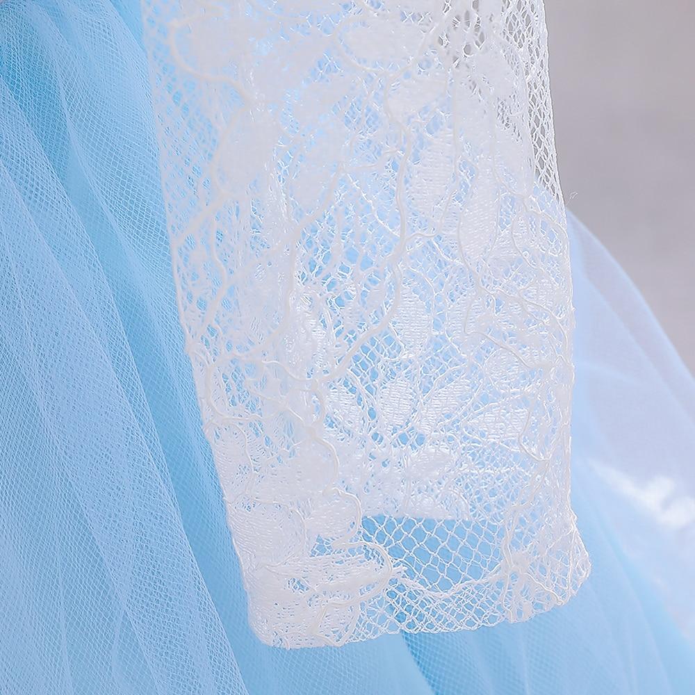 Платья для маленьких девочек Вечерние и свадебные кружевные платья с длинными рукавами и большим бантом для новорожденных девочек, платье принцессы на первый день рождения для девочек