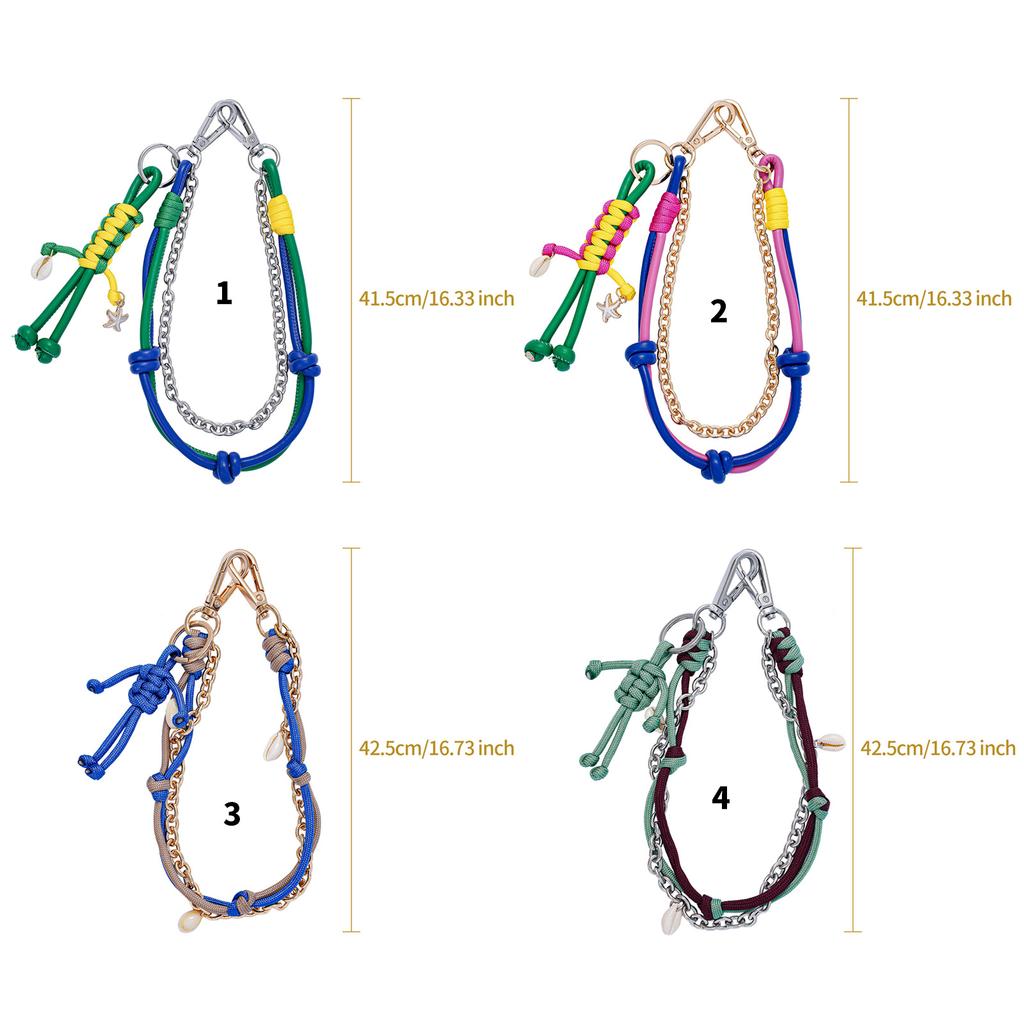 Модный подвесной кулон из ПУ веревки с металлической цепочкой для сумок, ключей и одежды, джинсовый стиль, украшение 2025, модное украшение для сумки
