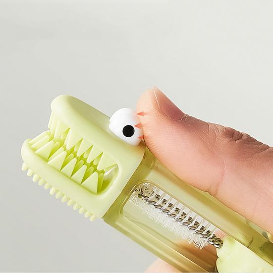 Щетка для крышек чашек «Крокодил» 3-в-1, эргономичная ручка, многофункциональная портативная щетка для чистки зазоров и углов.