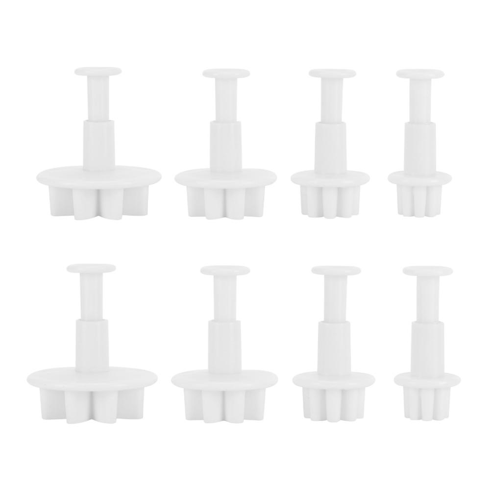 8pcs PP Cookie Cutter 8 Petals Shape Flower Plunger Cutter Cake Decorating Mold Summer Baking
