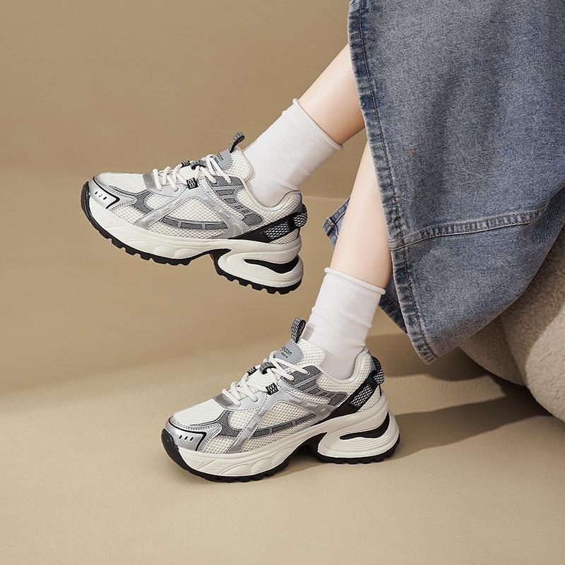 Augustine серебристые папины кроссовки женские 2025 новая летняя платформа жареная улица повседневная спортивная обувь легкие кроссовки для бега