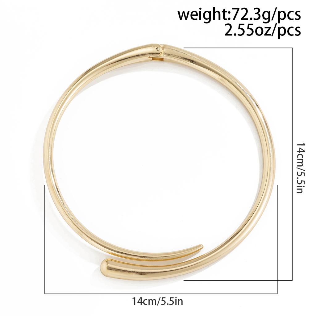 Punk Water Drop Torques Choker Necklace Open Cuff Bangle for Women Wed Bridal Adjustable Rings Party Grunge Jewelry Set