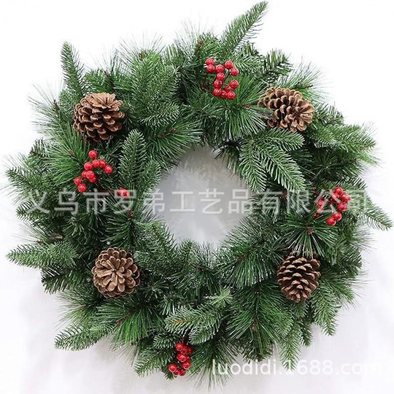 Christmas Decorations Set: LED String Lights Red Poinsettia Flowers Wreath Door Hanging Home Festive Interior
