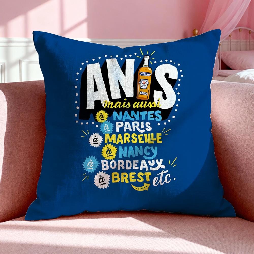 Beverage RRichards Drink Cushion Cover Breathable Linen Pillowcase Summer Odorless EcoFriendly Invisible Zipper Washable
