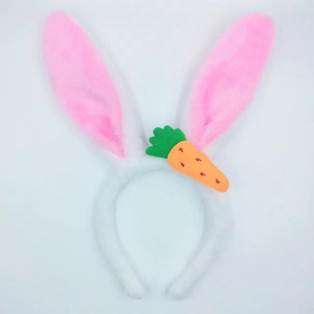Easter Cute Rabbit Ear Headbands Plush Bunny Ears Carrot Hairband Party Cosplay Costume Headwear Face Wash Hair Accessories